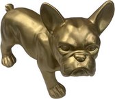 Bulldog - Hond - Decoratie - Beeld - Kunststof - Goud