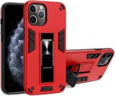 2-in-1 pc + TPU schokbestendige beschermhoes met onzichtbare houder voor iPhone 11 Pro Max (rood)