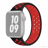 Elastische siliconen horlogeband voor Apple Watch Series 6 & SE & 5 & 4 44 mm / 3 & 2 & 1 42 mm, lengte: 160 mm (zwart rood)