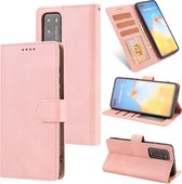 Voor Huawei P40 Fantasy Klassiek Huid-aanvoelend Kalfsleer Textuur Magnetische gesp Horizontale Flip PU lederen tas met houder & kaartsleuf & portemonnee (Rose goud)