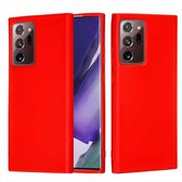 Voor Samsung Galaxy Note20 Ultra Pure Color Vloeibare siliconen schokbestendige hoes met volledige dekking (rood)