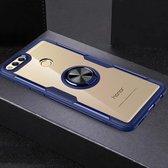 Krasbestendige TPU + acryl ringbeugel beschermhoes voor Huawei Honor 7X (blauw)