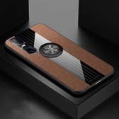 Voor Vivo S1 / V15 XINLI Stikstof Textuur Schokbestendig TPU beschermhoes met ringhouder (bruin)