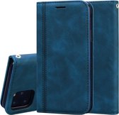 Voor iPhone 11 Pro Frosted Business Magnetische Horizontale Flip PU lederen tas met houder & kaartsleuf & lanyard (blauw)