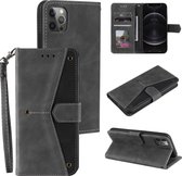 Stiksels Kalfsstructuur Horizontale Flip Leren Case met Houder & Kaartsleuven & Portemonnee Voor iPhone 12 Pro Max (Grijs)