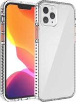 2-in-1 ultraheldere schokbestendige pc + TPU-hoes met verwijderbare kleurknop voor iPhone 12/12 Pro (oranje)