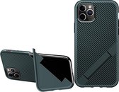 Voor iPhone 11 Pro Max Extraordinary Series TPU beschermhoes Schokbestendige riem Vouwbeugel (groen)