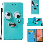 Voor Samsung Galaxy A72 5G Cross Texture Painting Pattern Horizontale Flip Leather Case met houder & kaartsleuven & portemonnee & Lanyard (Big-eye Monster)