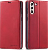 Voor Samsung Galaxy S21 5G Forwenw Dream Series Oil Edge Sterk magnetisme Horizontale flip lederen tas met houder & kaartsleuven & portemonnee & fotolijst (rood)