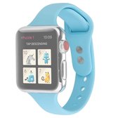 Voor Apple Watch Series 6 & SE & 5 & 4 40 mm / 3 & 2 & 1 38 mm dunne siliconen dubbele gesp vervangende polsband (smaragdgroen)