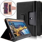 Voor Lenovo Yoga Tab5 YT-X705F / Yoga Smart Tab 10.1 inch 2019 (met slaapplaats) Retro textuur PU lederen horizontale flip lederen tas met houder & 4 kaartsleuven en draagriem (zwart)