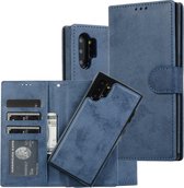 Voor Samsung Galaxy Note10 + Retro 2 in 1 afneembare magnetische horizontale flip TPU + PU lederen tas met houder & kaartsleuven & fotolijst & portemonnee (donkerblauw)
