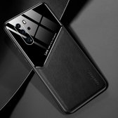 Voor Huawei P30 Pro All-inclusive leer + organisch glas beschermhoes met metalen ijzeren plaat (zwart)