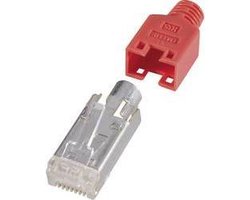 Hirose Electronic RJ45-connector, afgeschermd CAT5e Stekker, recht Aantal polen: 8P8C Rood 10 stuk(s)