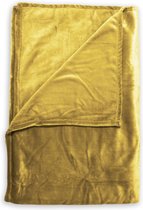 Heerlijk Zachte Fleece Plaid Goud | 140x200 | Soepel En Comfortabel | Ook Te Gebruiken Als Sprei/Deken