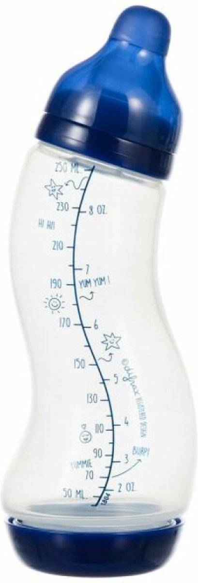 Difrax Natural - Babyfles - 250 ml - Blauw (licht) van Difrax — afbeelding 3