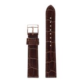 Renard Elite 35.5 Brown Croco R18Y2CBR - Horlogeband - Leer - Bruin - 18mm
