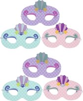 Zeemeermin Maskers |  Meermin Masker voor Kinderfeestje | 6 stuks