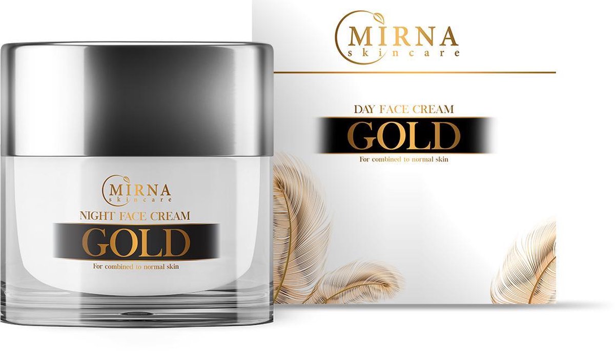 MirnaSkincare Goud 24K Nachtcrème - Natuurlijk Gezichtscreme- collageen & Retinol - 50ml