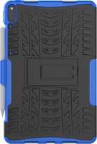 Huawei MatePad Pro 10.8 Hoes - Mobigear - Tire Serie - Hard Kunststof Backcover - Zwart /  Blauw - Hoes Geschikt Voor Huawei MatePad Pro 10.8