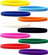 Bracelet enfant en silicone étroit mélange de 10 couleurs (sachet de 50 pièces)