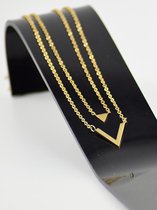 Ketting Triangle and Chevron Sign goud kleur