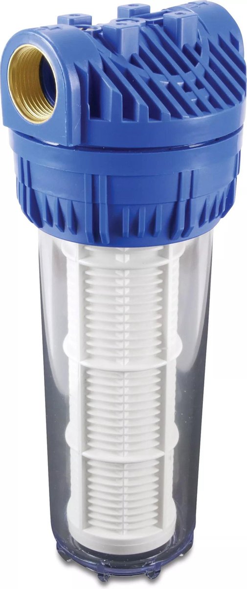 Mega Waterfilter 10" - 60 micron - 3/4" bi.dr. - voor leiding - inclusief ophangbeugel