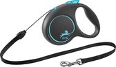 Flexi rollijn black design cord blauw - s 5 mtr tot 12 kg - 1 stuks