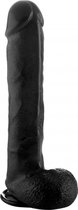 Realistic Cock - 15 Inch - With Scrotum - Black
