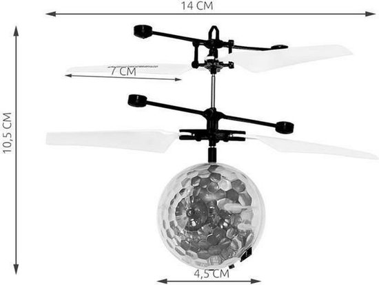 Flying Ball Crystal - boule héli disco flottante avec lumière LED