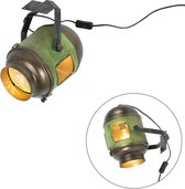 QAZQA Byron - Retro Plafondlamp - 1 lichts - H 340 mm - Groen -  Woonkamer | Slaapkamer | Keuken
