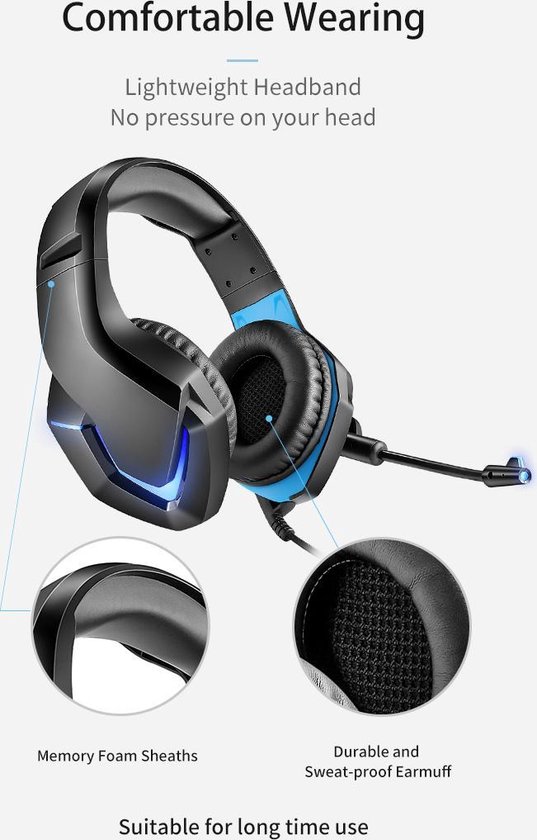 Gaming headset - Headphone - Gaming - Headset met Microfoon - Koptelefoon - Playstation - Xbox - PC - PS4 - Xbox one - PS5 - J&D supplies