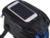 BikerVibes | Fiets Stuurtas met Smartphonehouder |  Inhoud 1.5 L | Zwart/blauw