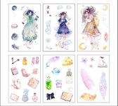 decoratieve stickers | washi stickers | waterverf -  figuren | 10 cm x 15 cm