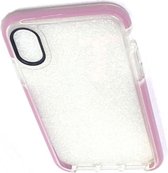 iPhone XR achterkant Hoesje Transparant Siliconen case met Roze randen TPU + PC – Stevige Back Cover Shockproof telefoonhoesje