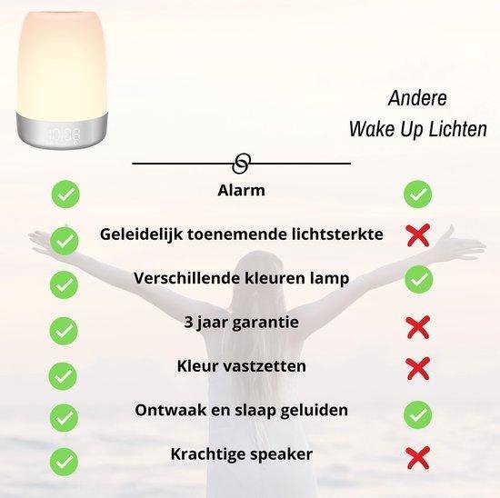 Wake Up Light - 5 LED Kleuren - Natuurgeluiden - Wit - Nachtlampje - Slaaptrainer - Leeslamp - Tafellamp - Bedlamp Kinderen - Digitale Alarmklok en Wekker - Lichtwekker - Leeslampje - Wekkerradio - Wekker met Licht - Digitale Alarmklok - Slaapwekker van Lunelax — afbeelding 5