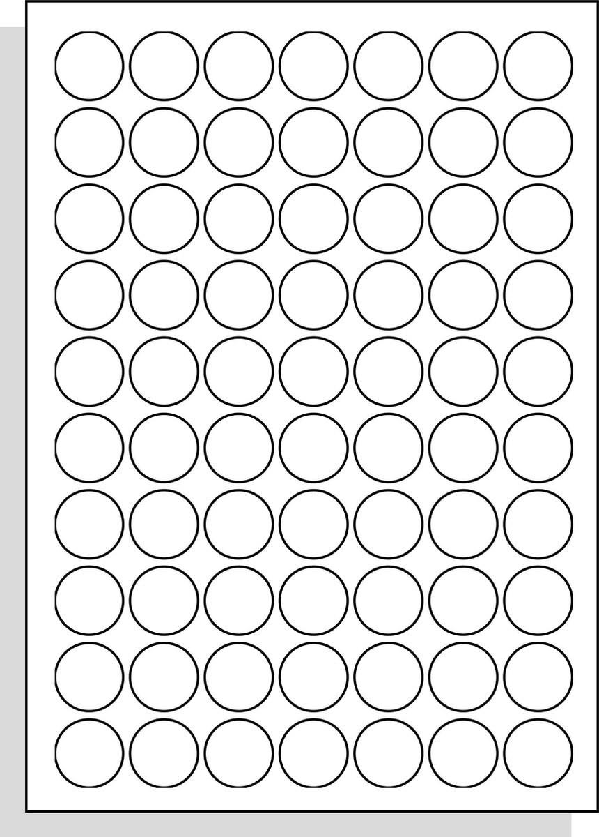 HetEtiket - A4 Laserprinter etiketten - 25 mm rond - mat wit - 25 vel