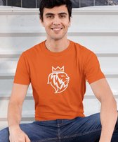 Oranje EK WK & Koningsdag T-Shirt De Leeuw (HEREN - MAAT L) | Oranje Kleding | WK Feestkleding