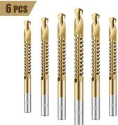 WiseGoods Hoge Kwaliteit Kobalt Boren - Spiraalboor - Snijden, Boren, Polijsten - Goud - 3-8mm Titanium Boren Set - 6 Stuks