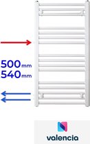 Karex® Badkamer Radiator 500x1160 mm Zijaansluiting (500-540) Wit  400 tot 612 Watt.