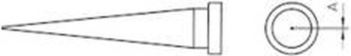 Weller LT-S Soldeerpunt Langwerpige, conische vorm Grootte soldeerpunt 0.4 mm Inhoud: 1 stuk(s)