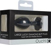 Large Lucky Diamond Butt Plug - Black - Butt Plugs & Anal Dildos - Ouch Silicone Butt Plug