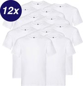 Blanco T-shirts - witte shirts - ronde hals - maat M - 12 pack