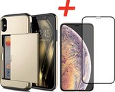 Apple iPhone X / XS Backcover | Goud | Pasjeshouder