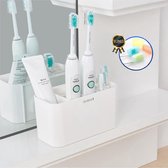 Tandenborstelhouder Badkamer – Elektrische Tandenborstel houder - Opbergbox - Tandenborstel - Vrijstaand Of Wandgemonteerd - Wit