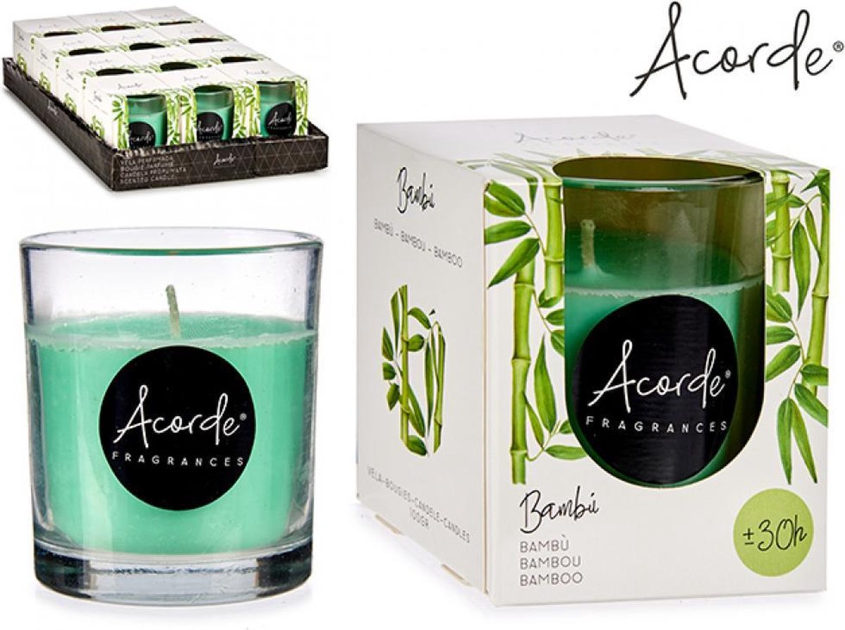 Acorde - Geurkaars Bamboe Groen - Geurkaars geschenk 30 branduren