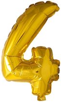 Folie ballon - cijfer 4 - goud - 102 cm