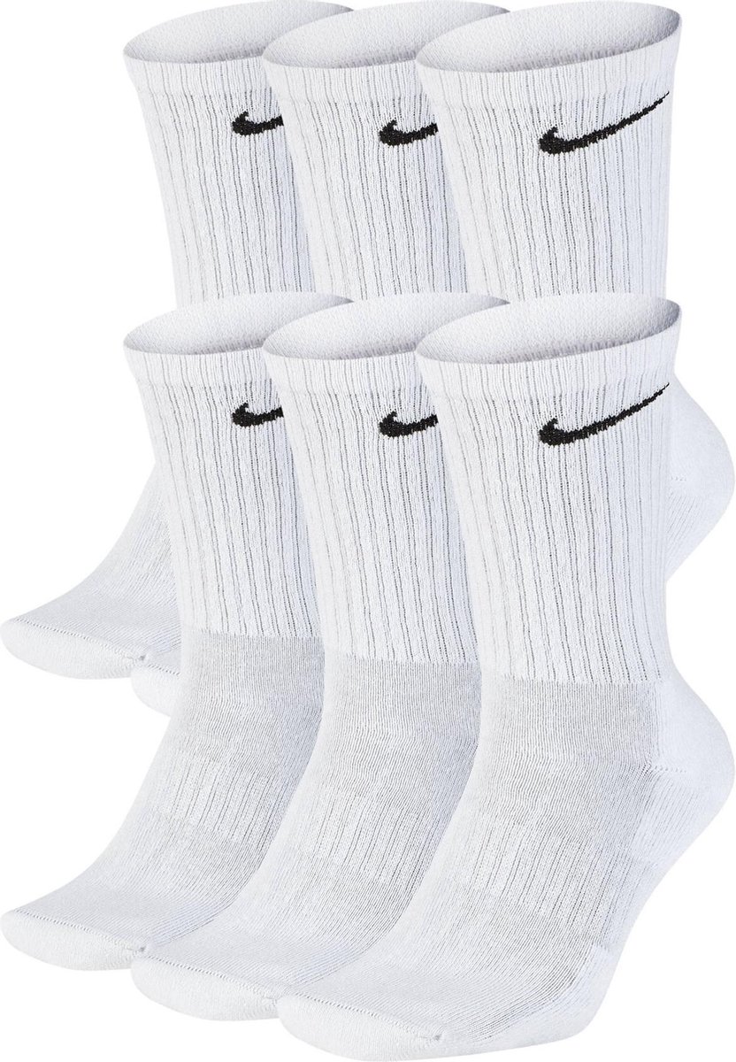 Nike Everyday Cushion Crew Sokken - Maat 34-38 - Unisex - wit/zwart