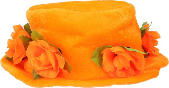 honing afgunst dichtheid Oranje hoed met rozen voor dames - Carnaval/verkleedaccessoires -  Koningsdag hoeden -... | bol.com