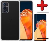 OnePlus 9 Pro Hoesje Transparant Siliconen Case Met Screenprotector - OnePlus 9 Pro Hoes Silicone Cover Met Screenprotector